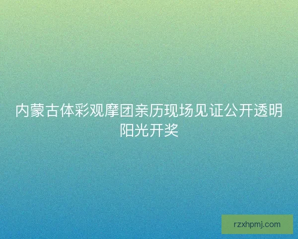 内蒙古体彩观摩团亲历现场见证公开透明阳光开奖