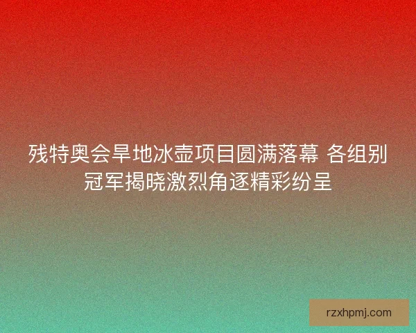 残特奥会旱地冰壶项目圆满落幕 各组别冠军揭晓激烈角逐精彩纷呈